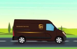 Un corriere Ups, l'unico autorizzato per le spedizioni di pesci vivi